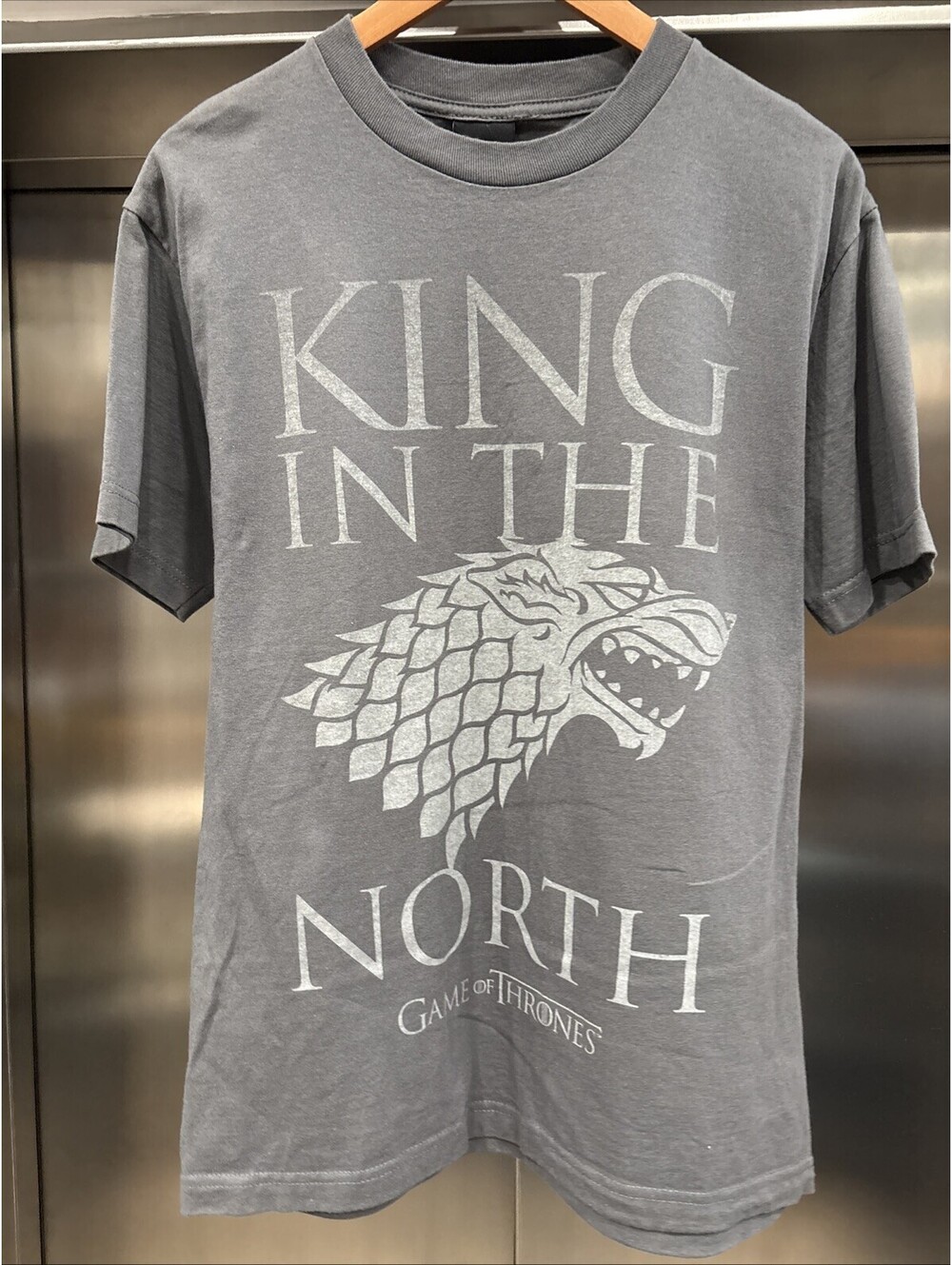 Men’s Grey Game Of Thrones “King In The North “ Tv Show Sz M